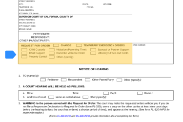 Highlight of the form FL-300 showing where to find what the other party is asking the court to decide