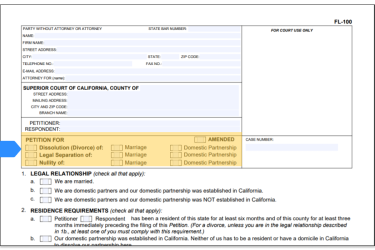 california divorce forms documents