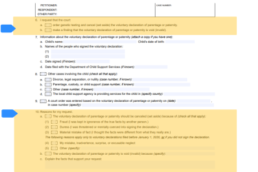 What parent is asking and why on Form FL-280