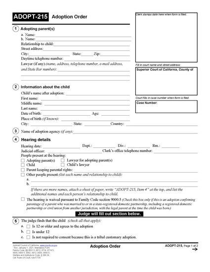 View ADOPT-215 Adoption Order form