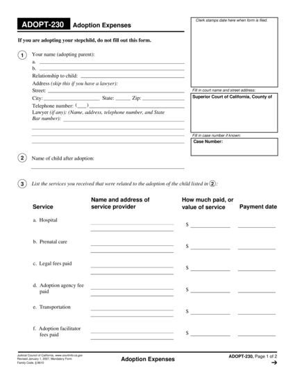 View ADOPT-230 Adoption Expenses form