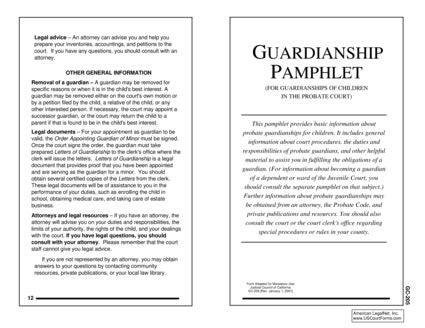 View GC-205 Guardianship Pamphlet form